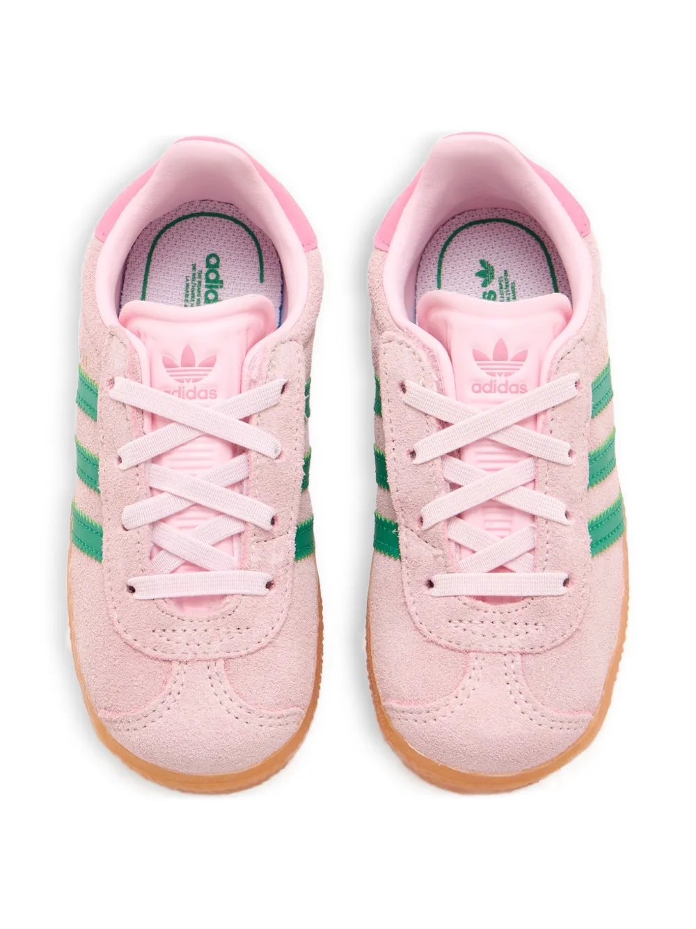 adidas Kids Gazelle three-stripe suede sneakers Pink
