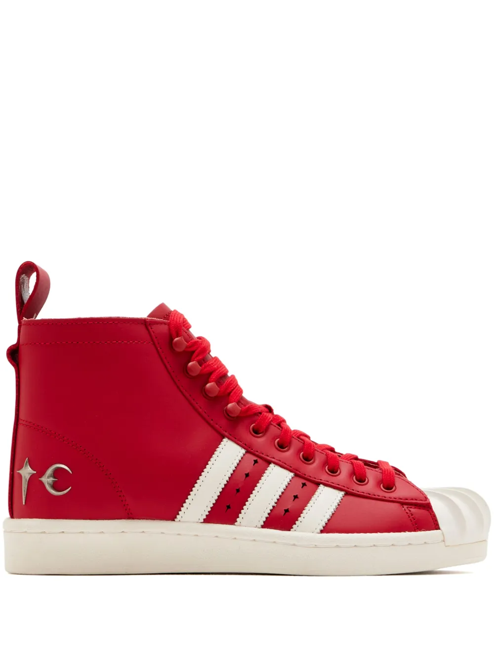 Adidas Originals High-top Leather Sneakers In Red