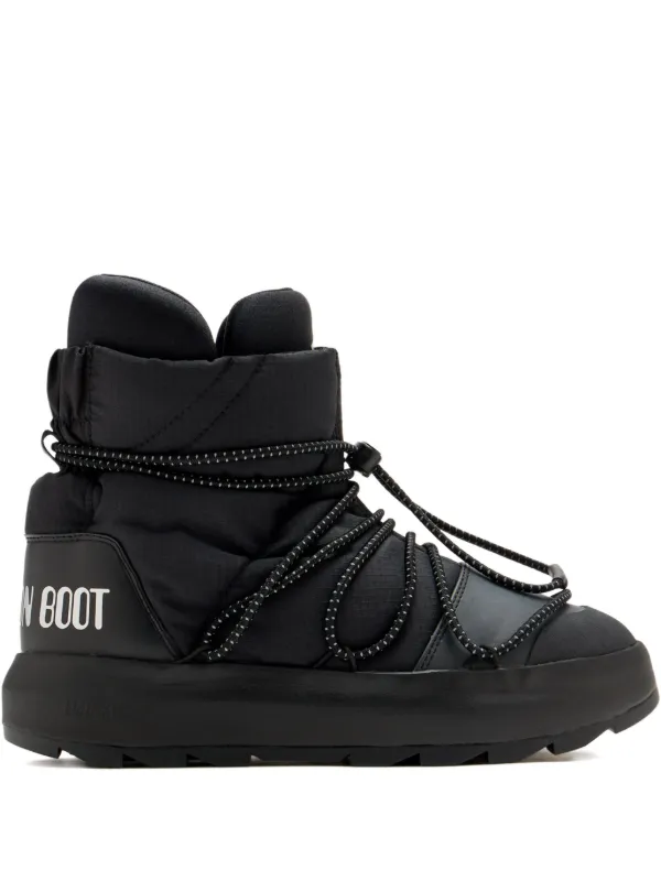 Adidas x Moon Boot Quilted lace-up Boots Black FARFETCH IN