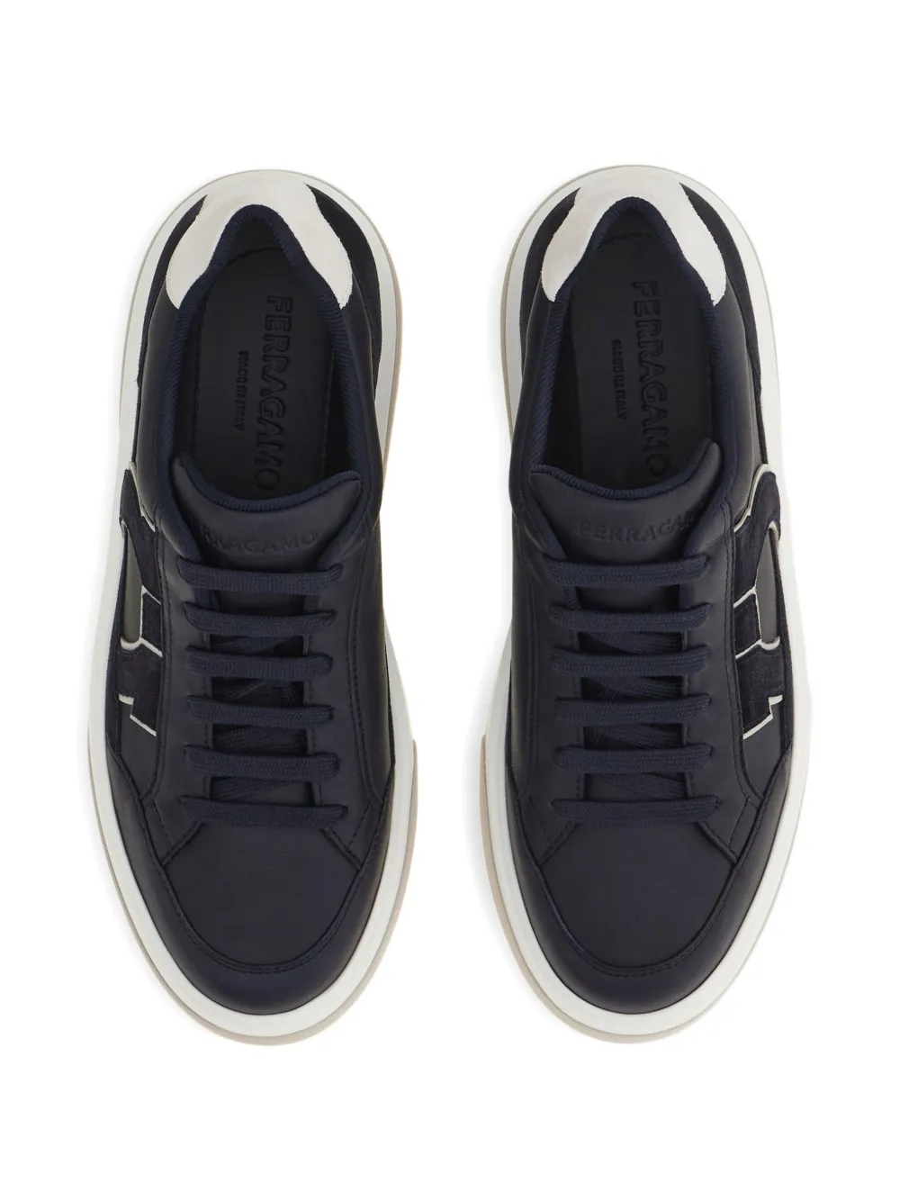 Ferragamo Sneakers met suède detail Blauw