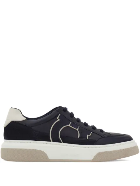 Ferragamo leather suede-detail sneakers