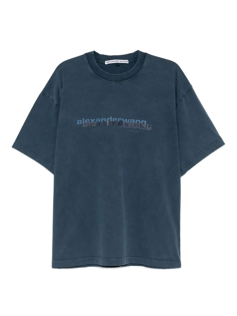 Alexander Wang logo-print cotton T-shirt Blauw