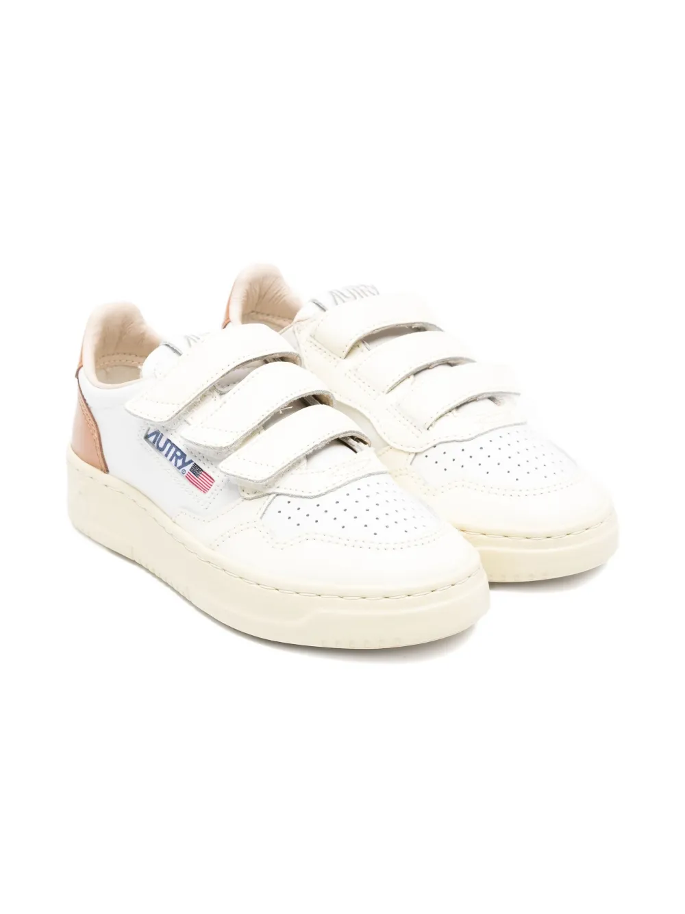 Autry Kids Medalist triple-strap leather sneakers White