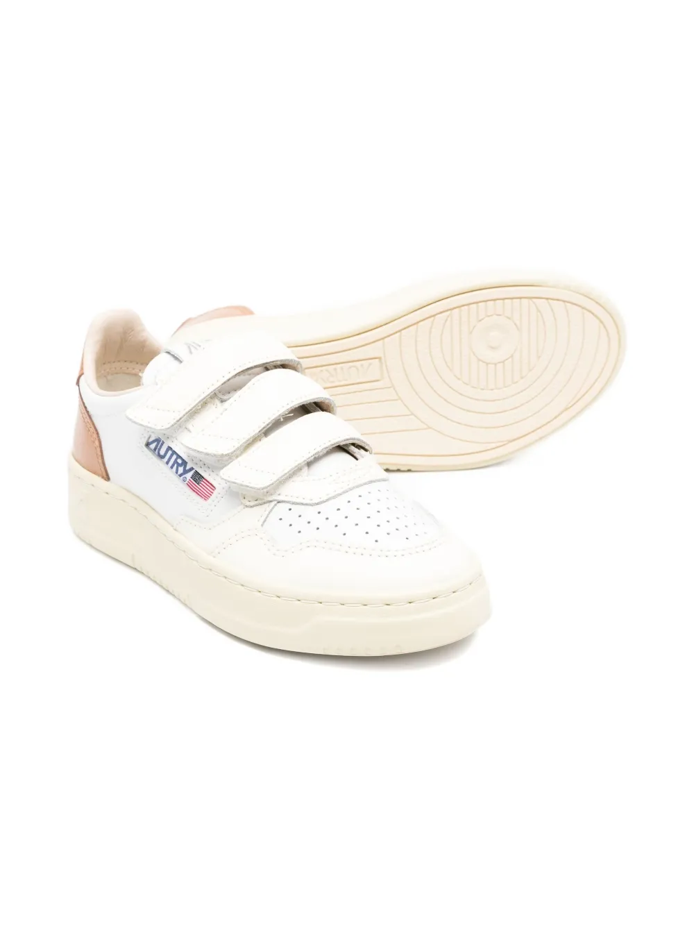 Autry Kids Medalist triple-strap leather sneakers White