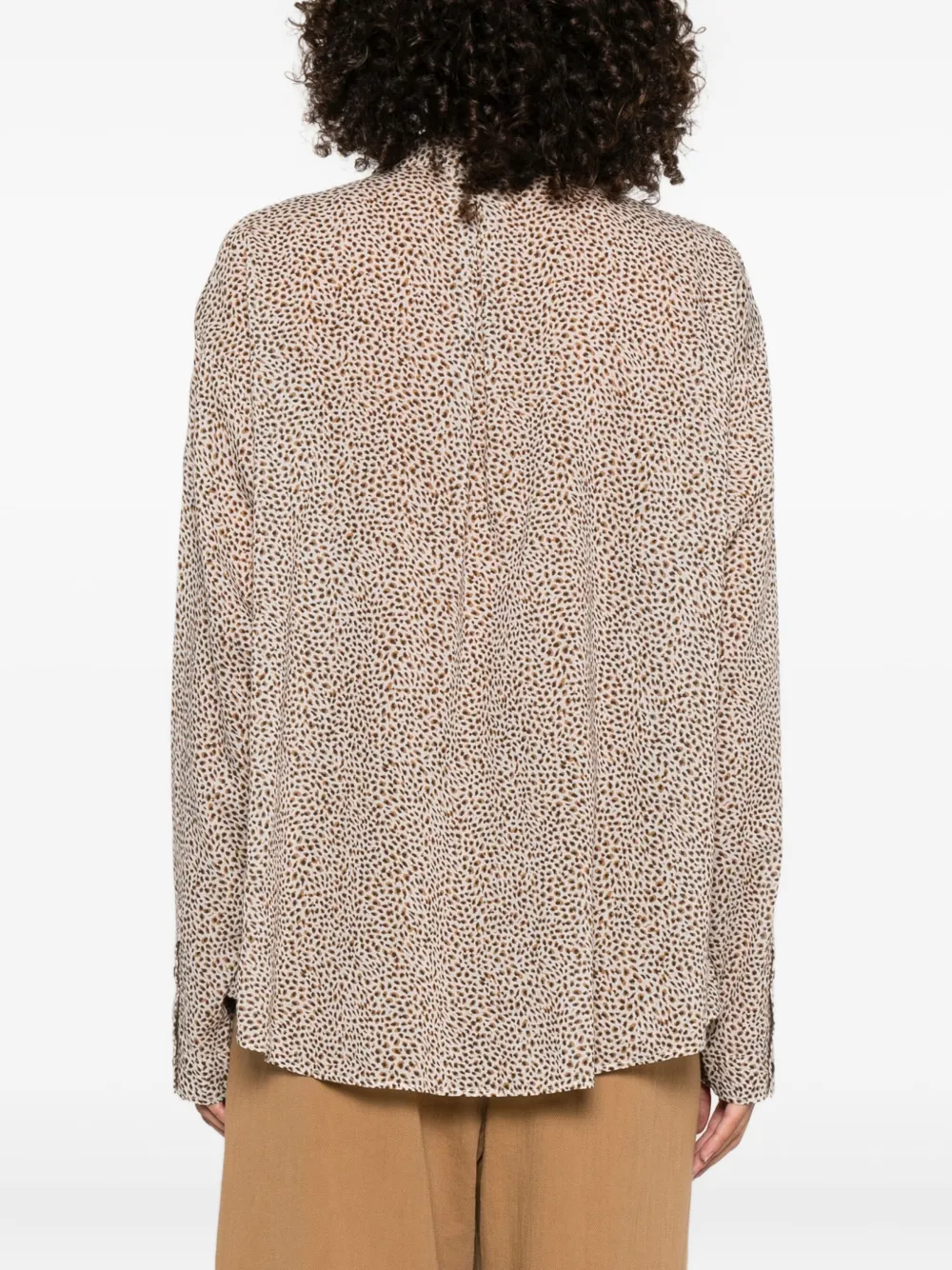 Forte spotted pocket-detail shirt Bruin