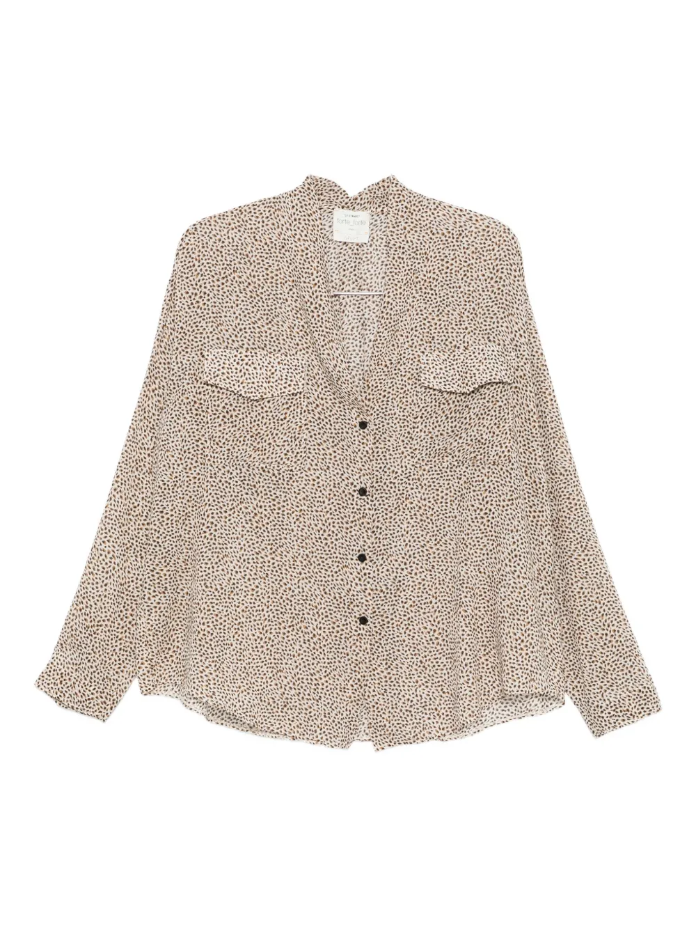 Forte spotted pocket-detail shirt Bruin
