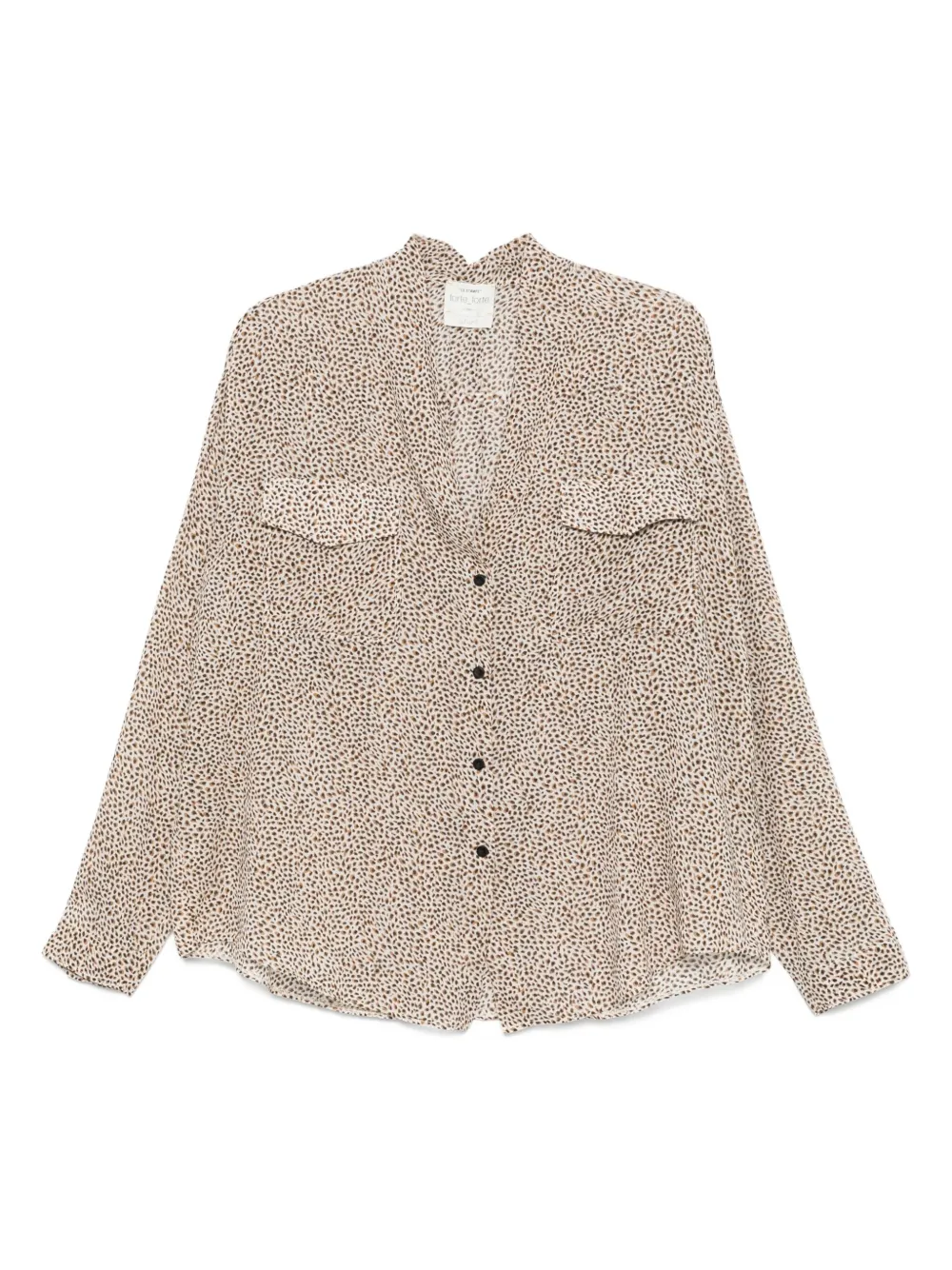 Forte spotted pocket-detail shirt Bruin