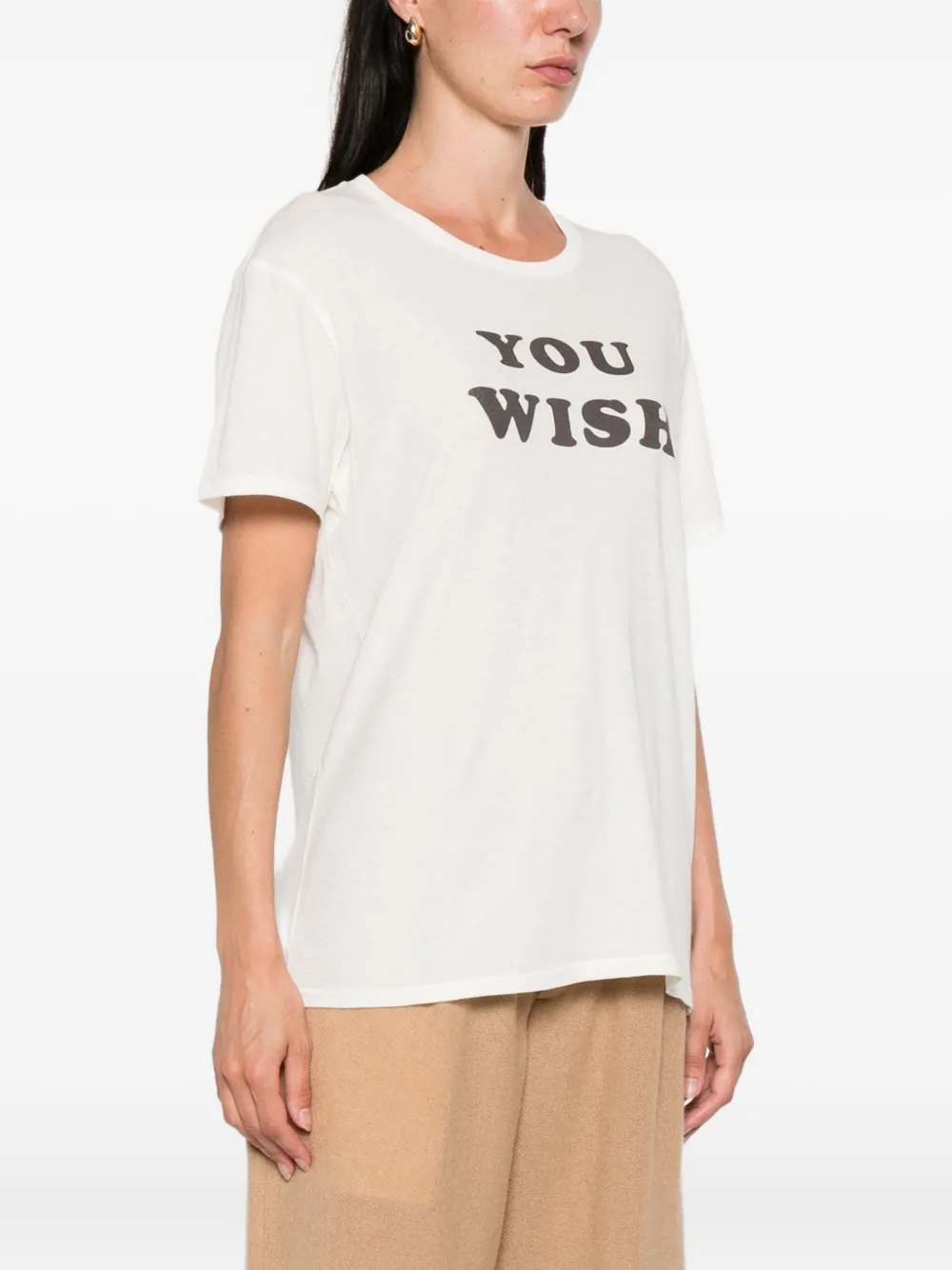 R13 T-shirt met grafische print Beige
