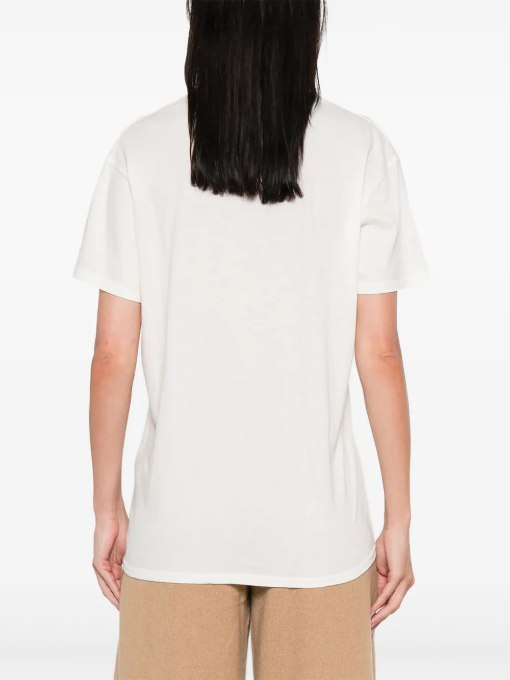 R13 T-shirt met grafische print Beige