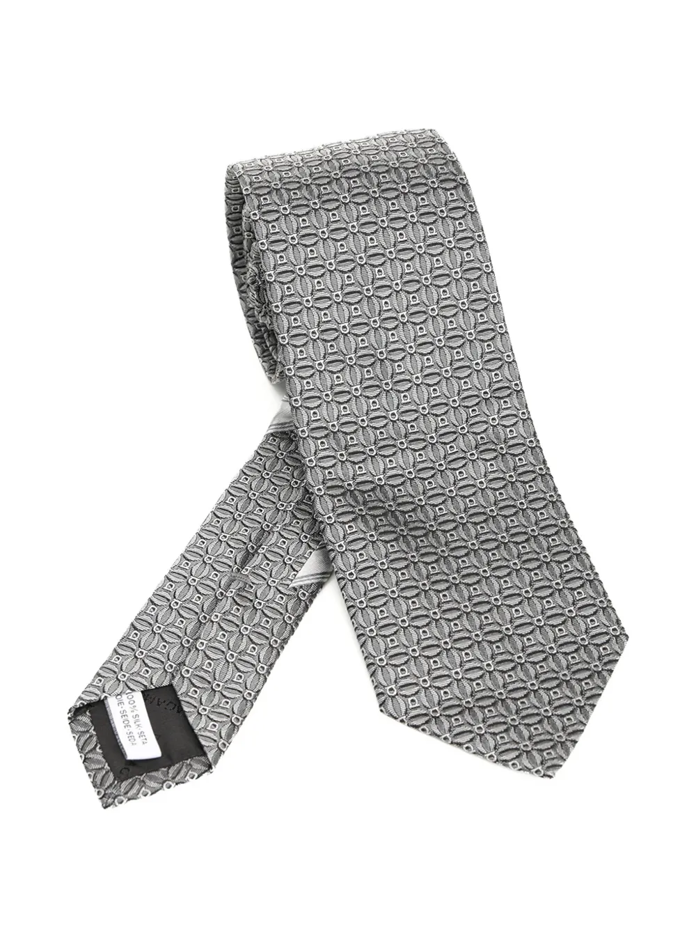 Ferragamo jacquard silk tie Grijs