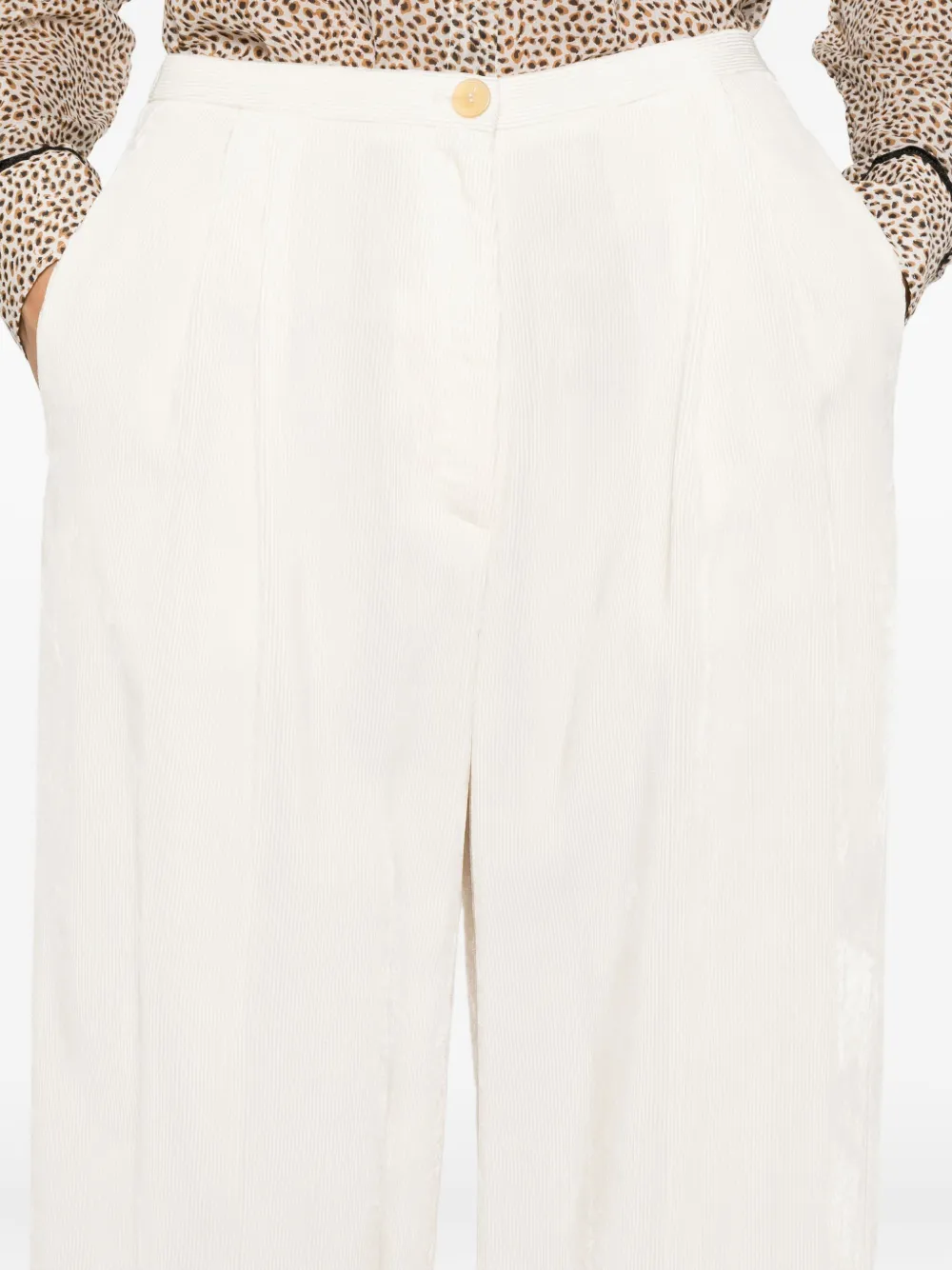 Forte pleat-detailed trousers Beige