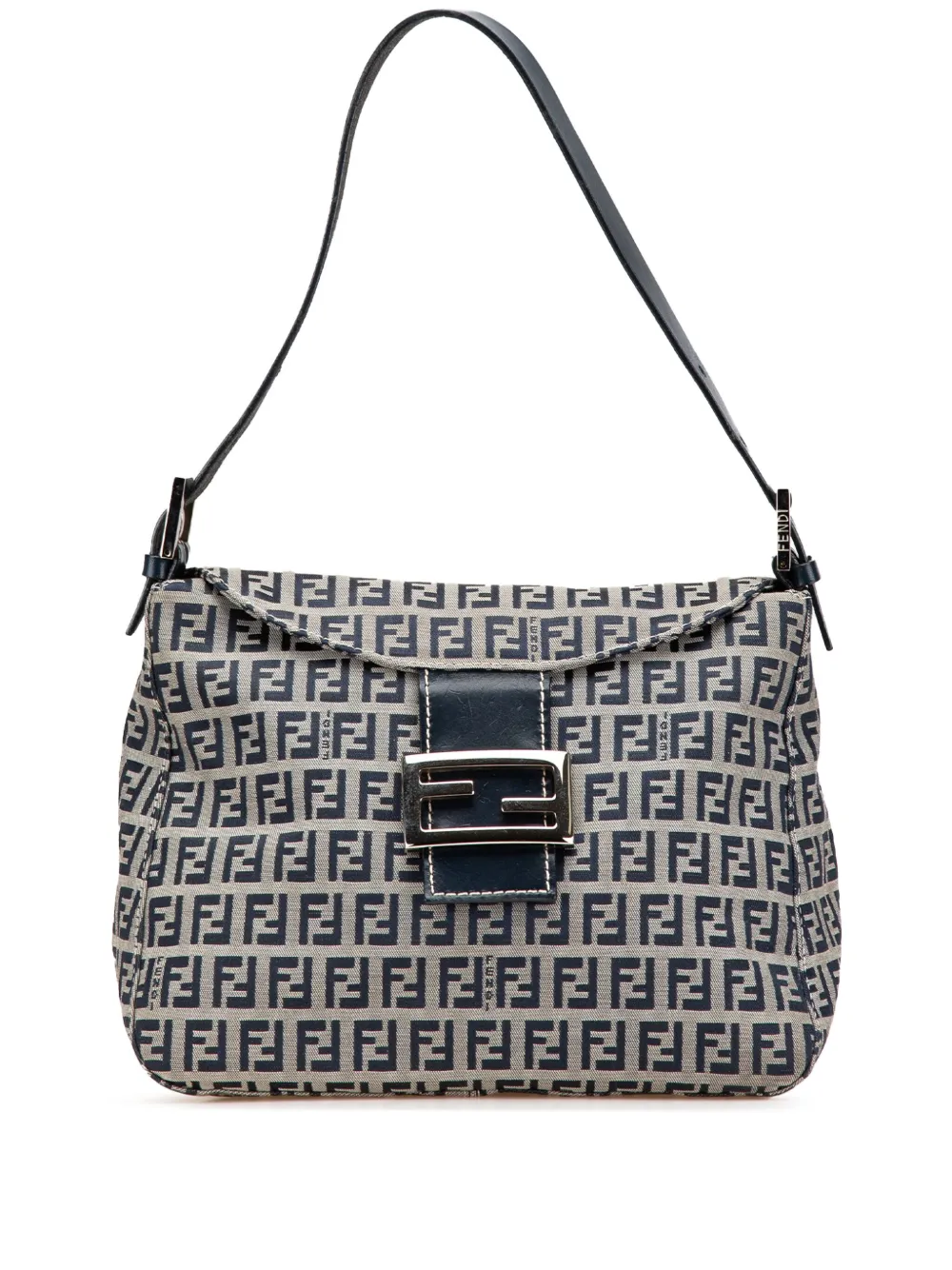 Fendi Pre-Owned 2000-2010 Zucchino Canvas Double Flap Mamma shoulder bag | Grey | Image 1
