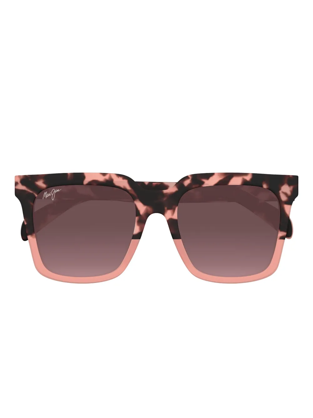 Maui Jim Rooftops zonnebril met vierkant montuur en schildpadschild-design Roze