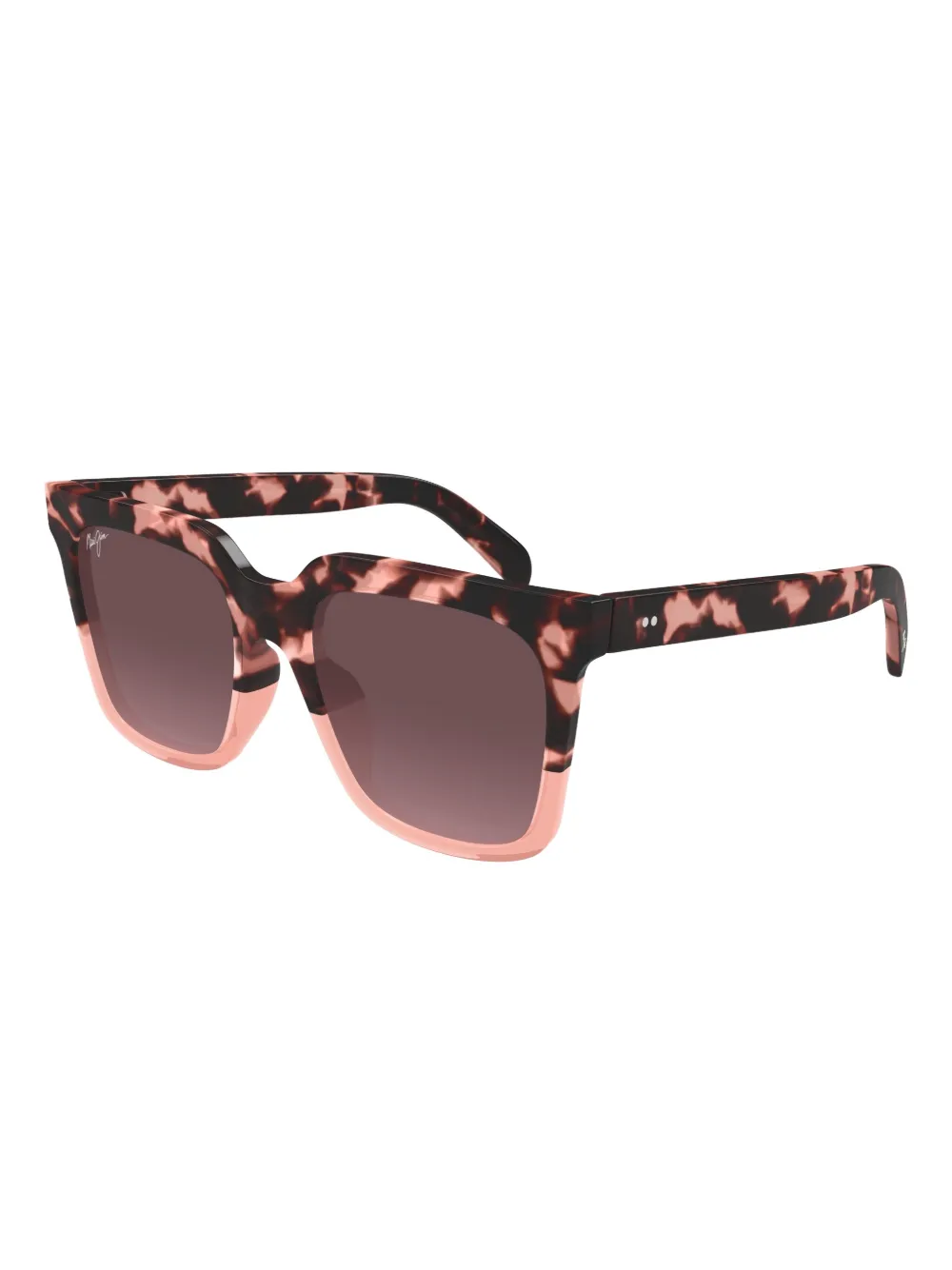 Maui Jim Rooftops zonnebril met vierkant montuur en schildpadschild-design Roze