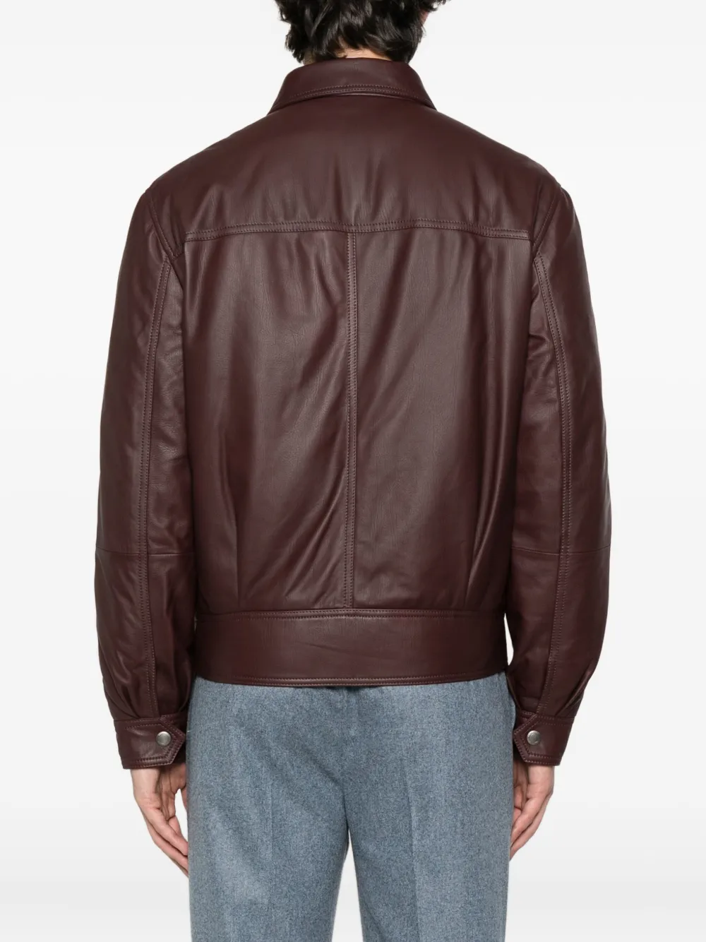 Brunello Cucinelli zip-fastening leather jacket Bruin