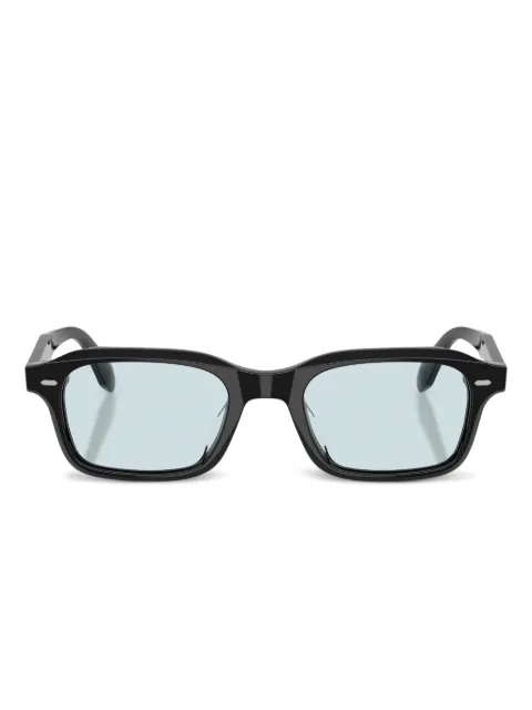 Oliver Peoples Óculos de sol quadrado com lentes coloridas