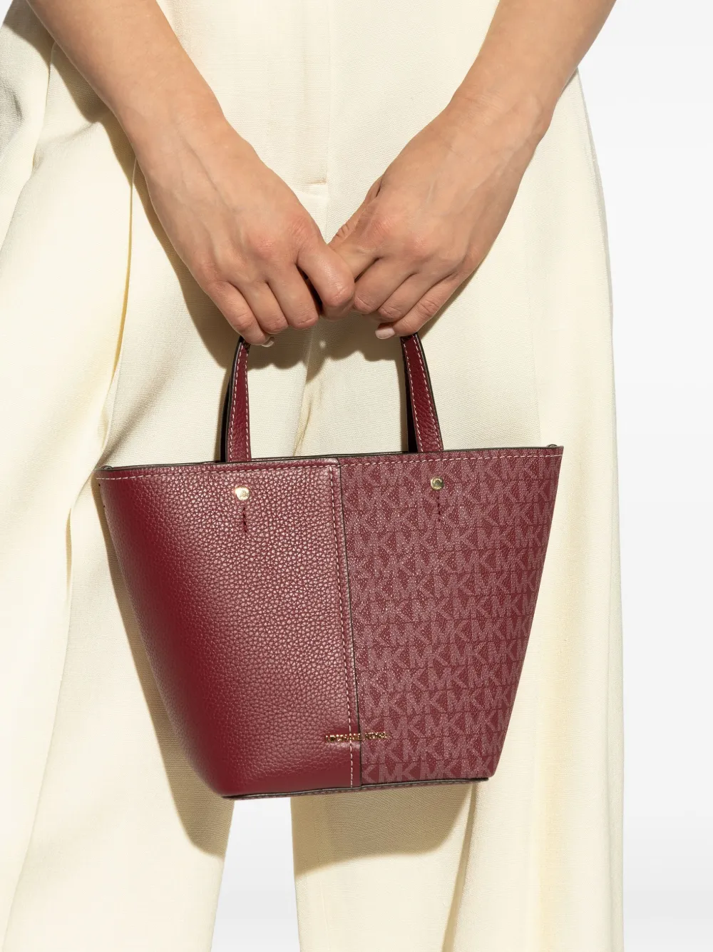 Michael Michael Kors Flora medium shopper met vlakken en monogram - Rood