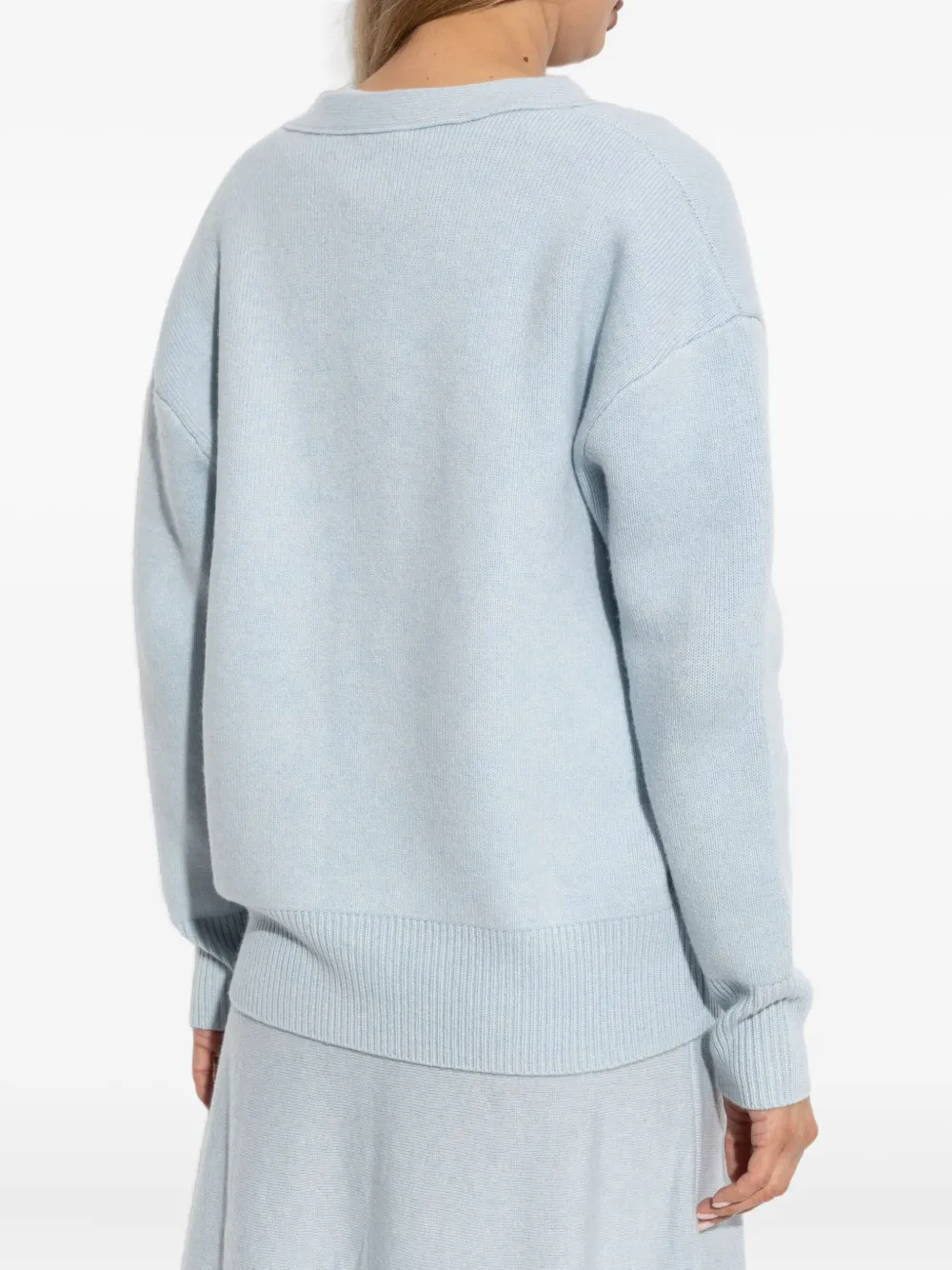 Lisa Yang Geribbeld vest met knoop Blauw