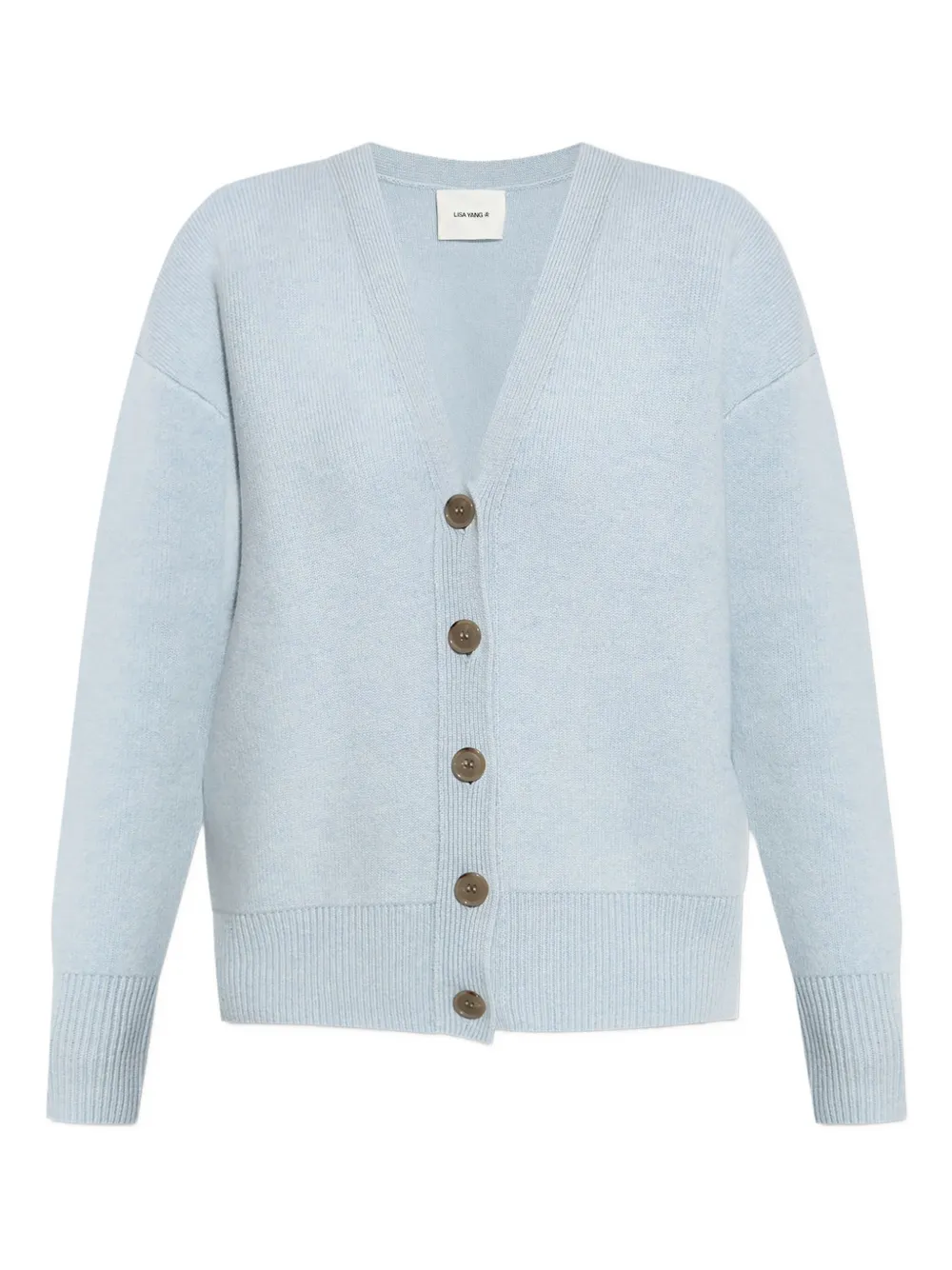 Lisa Yang ribbed button cardigan Blauw