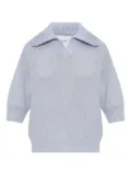 Lisa Yang polo-neck half-sleeve sweater - Blue