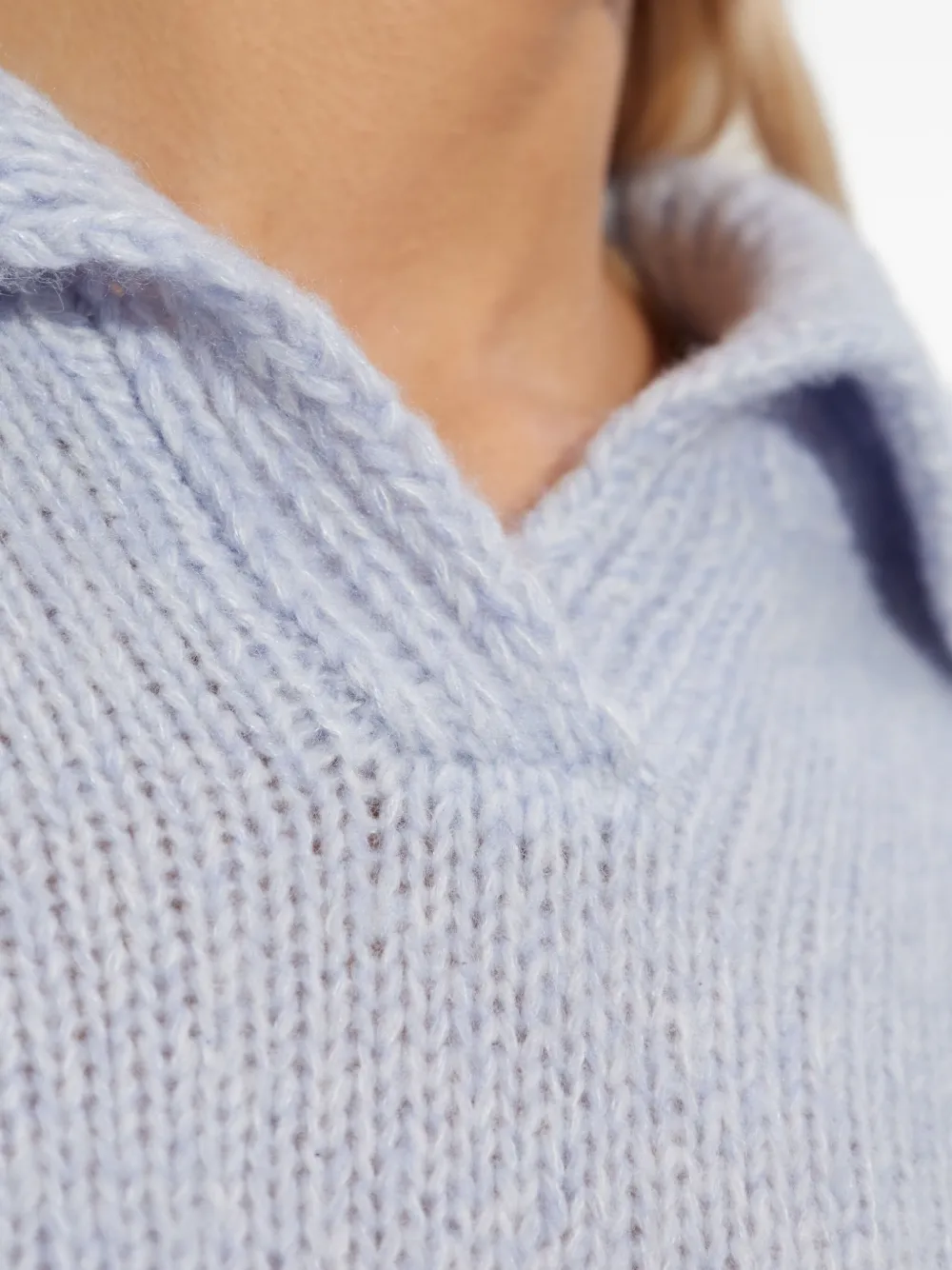 Lisa Yang polo-neck half-sleeve sweater Blauw