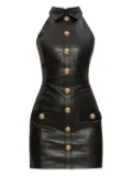Balmain leather buttoned mini dress - Black