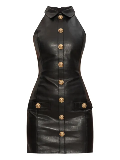 Balmain leather buttoned mini dress