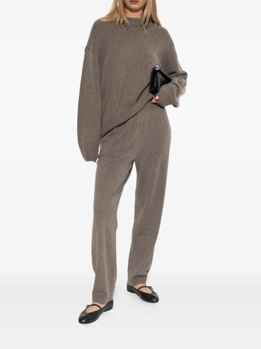 Lisa Yang Kasjmier broek met elastische tailleband - Bruin