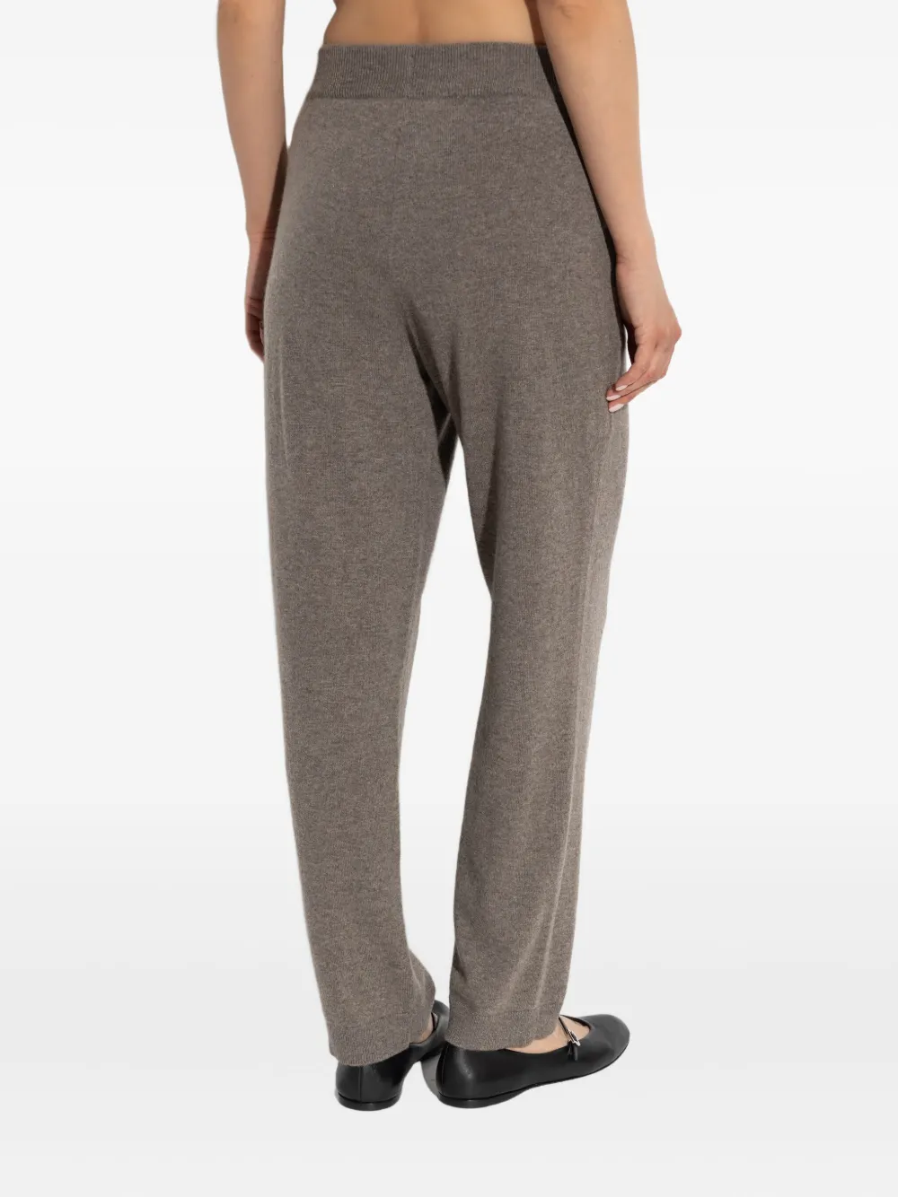 Lisa Yang Kasjmier broek met elastische tailleband Bruin