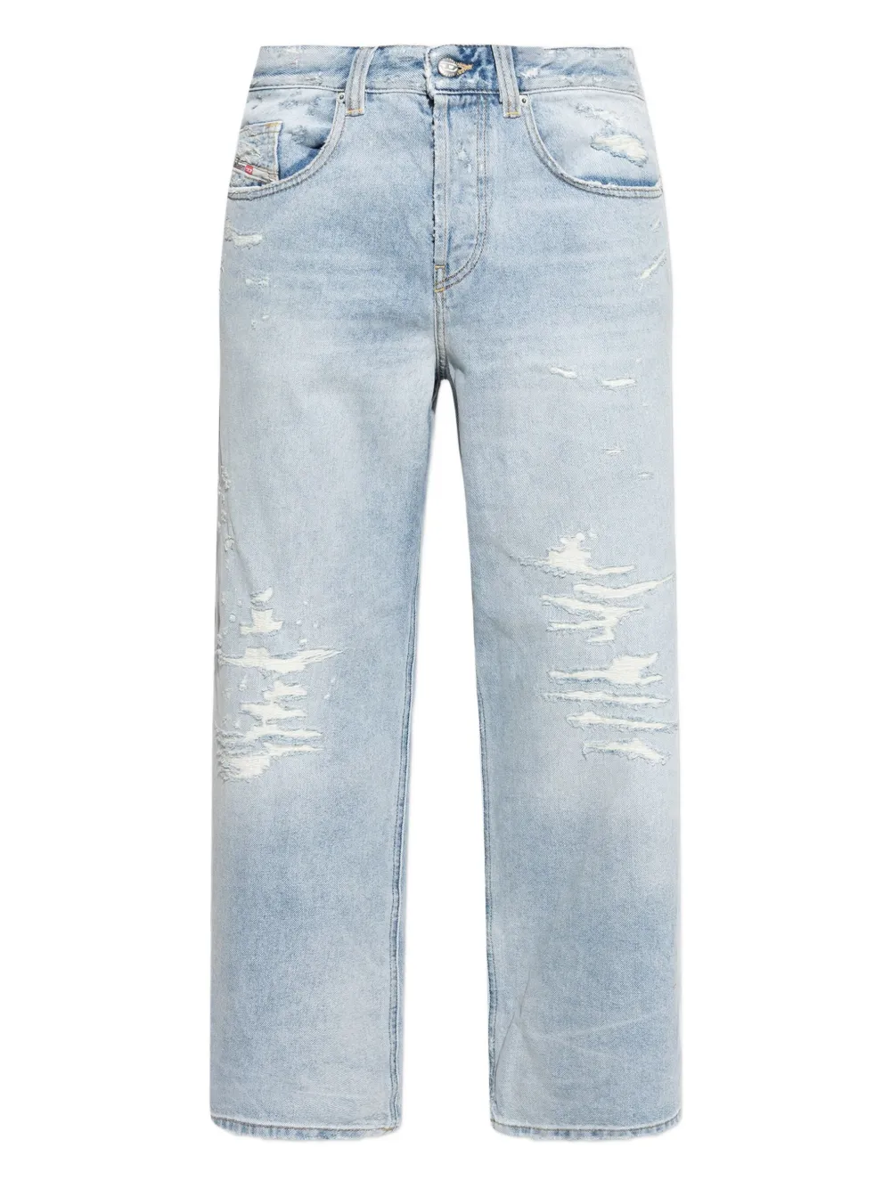 Diesel Gerafelde katoenen jeans Blauw