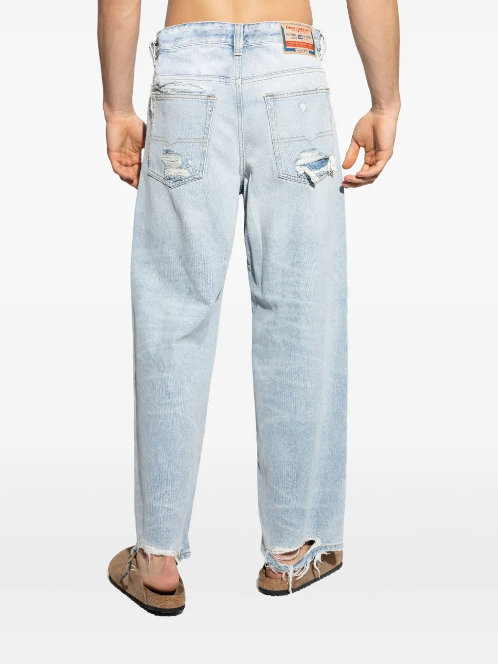 Diesel Gerafelde katoenen jeans Blauw