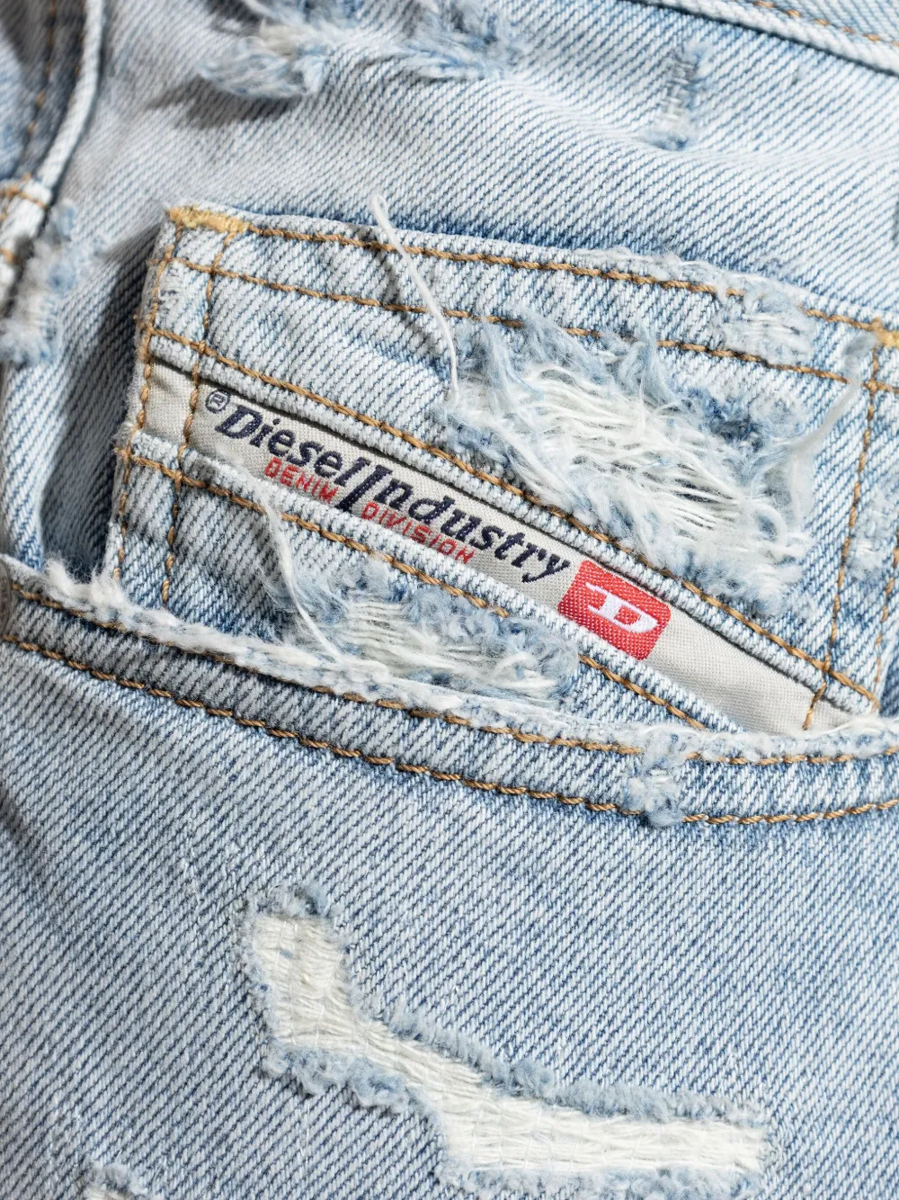 Diesel Gerafelde katoenen jeans Blauw