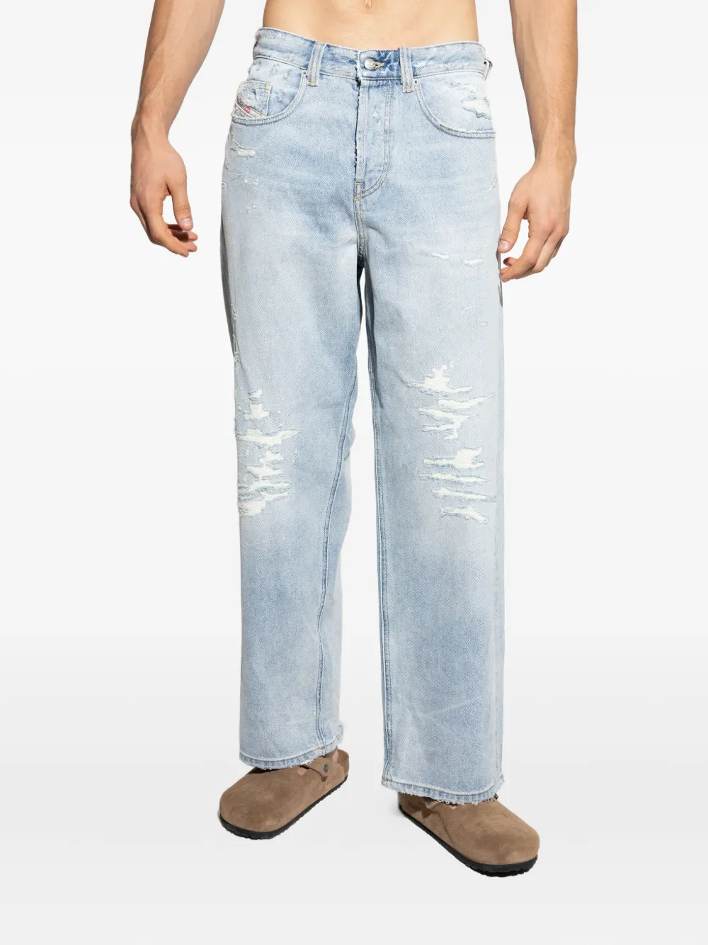 Diesel Gerafelde katoenen jeans Blauw