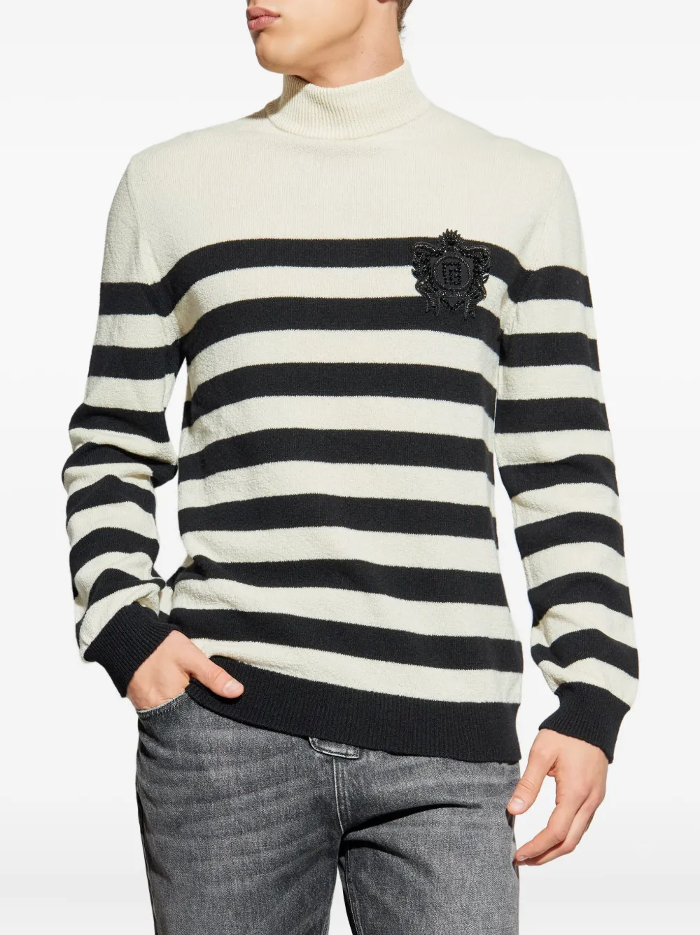 Balmain Gestreepte trui Beige