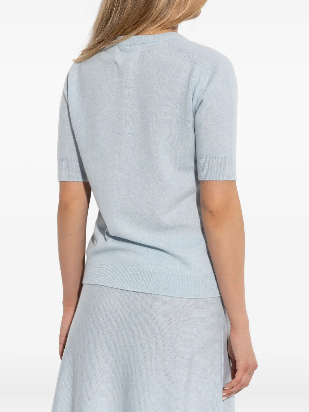 Lisa Yang The Kenza kasjmier top met korte mouwen Blauw