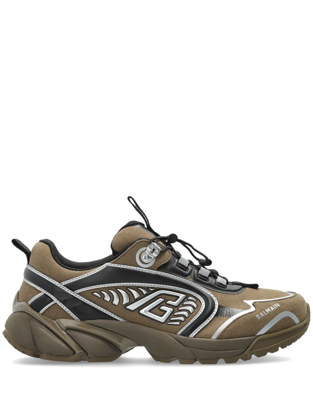 Balmain Cosmic Dust panelled sneakers Green