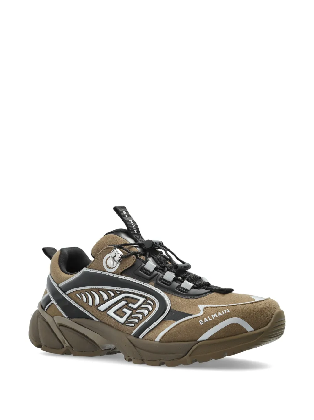 Balmain Cosmic Dust panelled sneakers Green