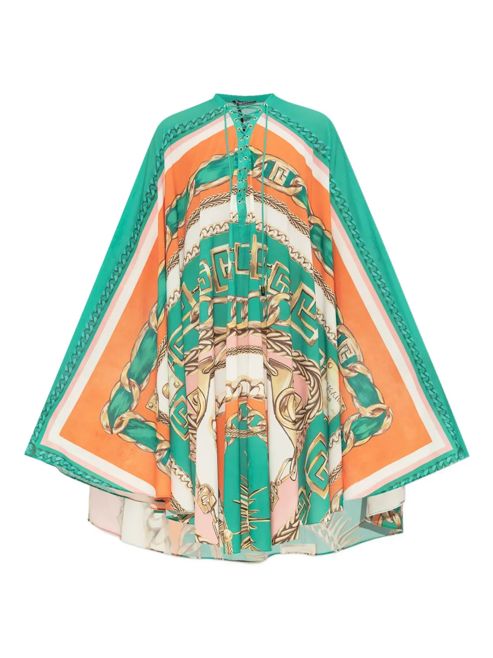 Balmain chain-print mini dress Groen