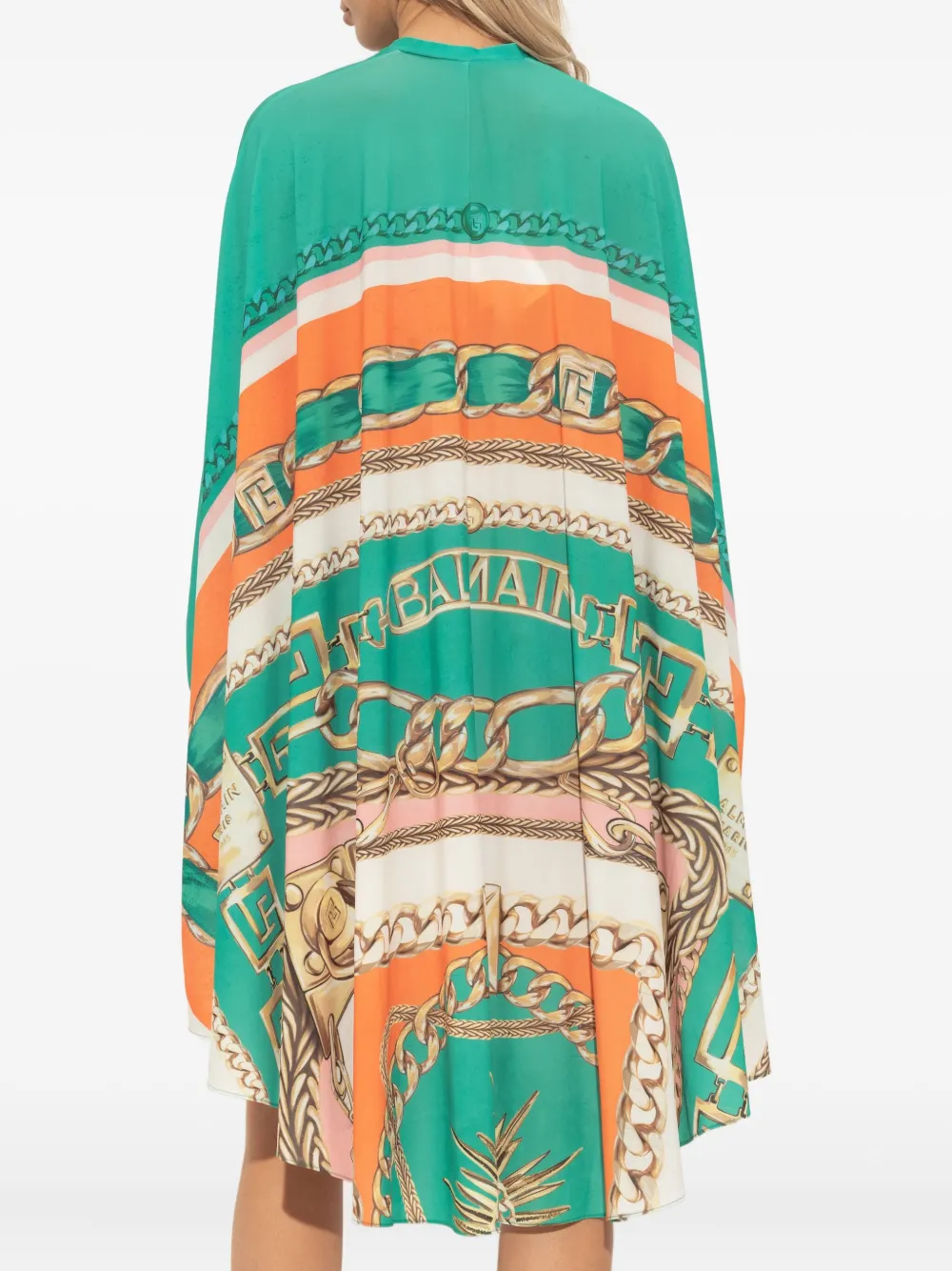 Balmain Mini-jurk met kettingprint Groen