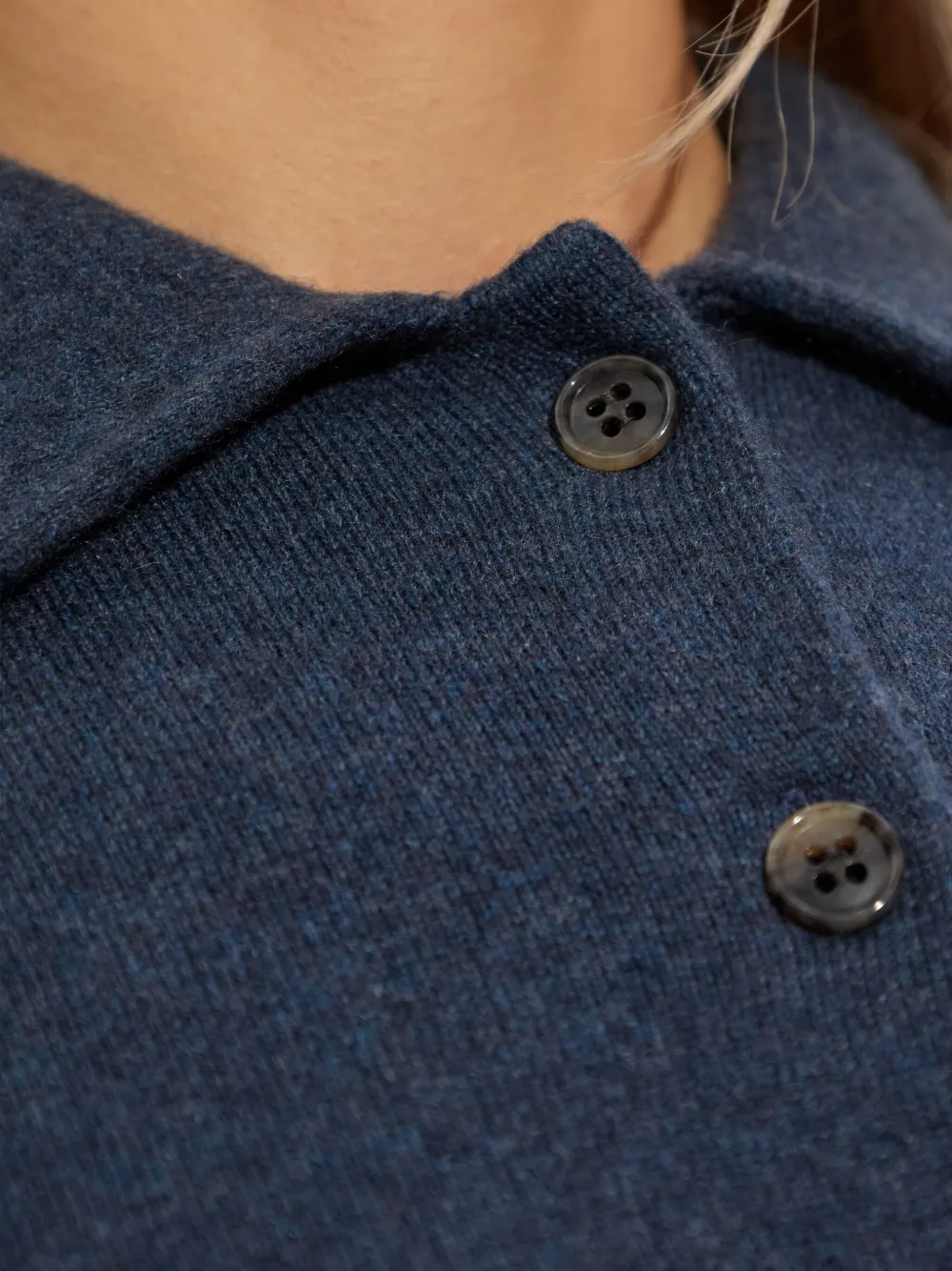 Lisa Yang Button-down kasjmier vest met kraag Blauw