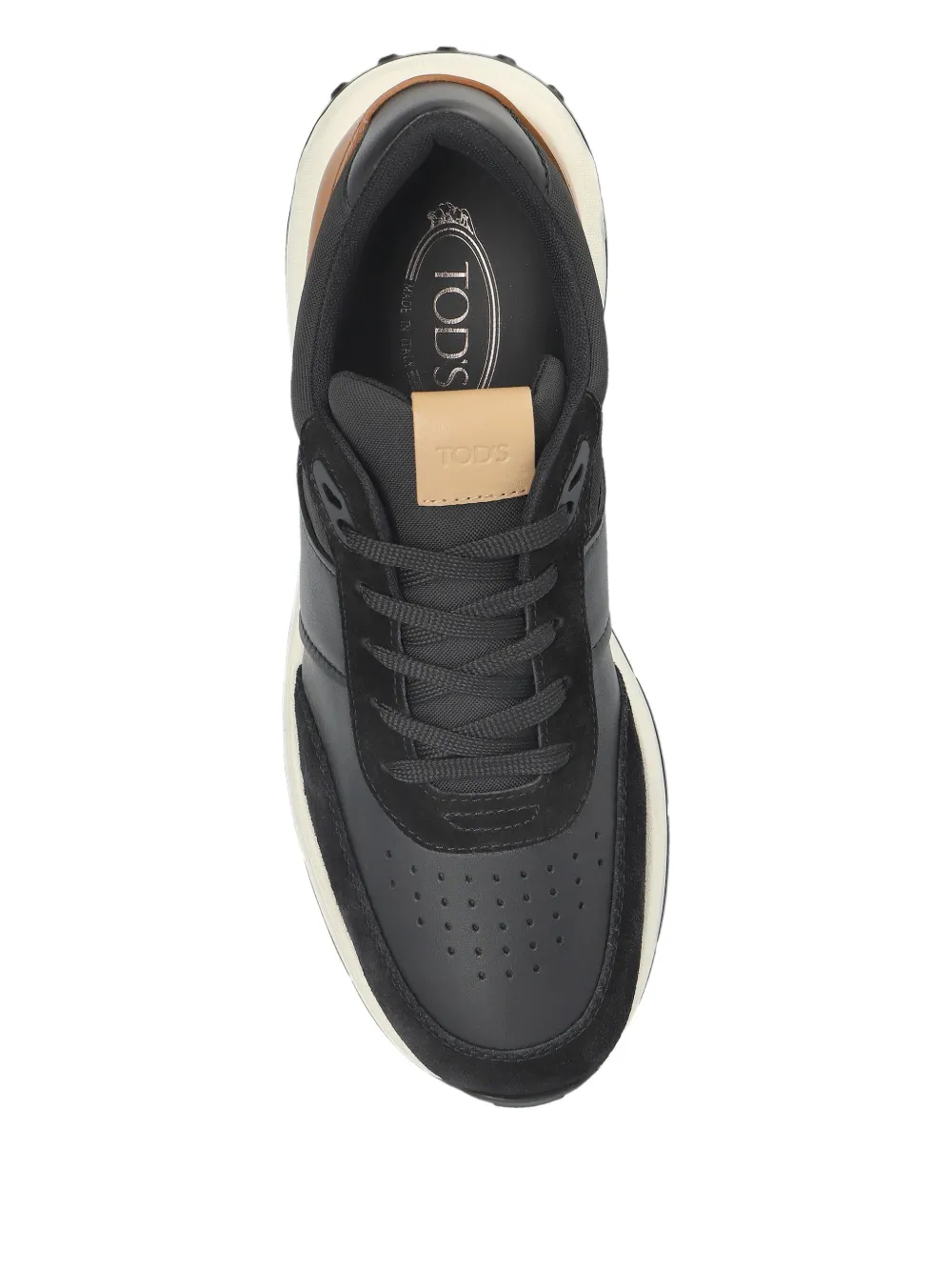 Tod's leather panelled sneakers Black