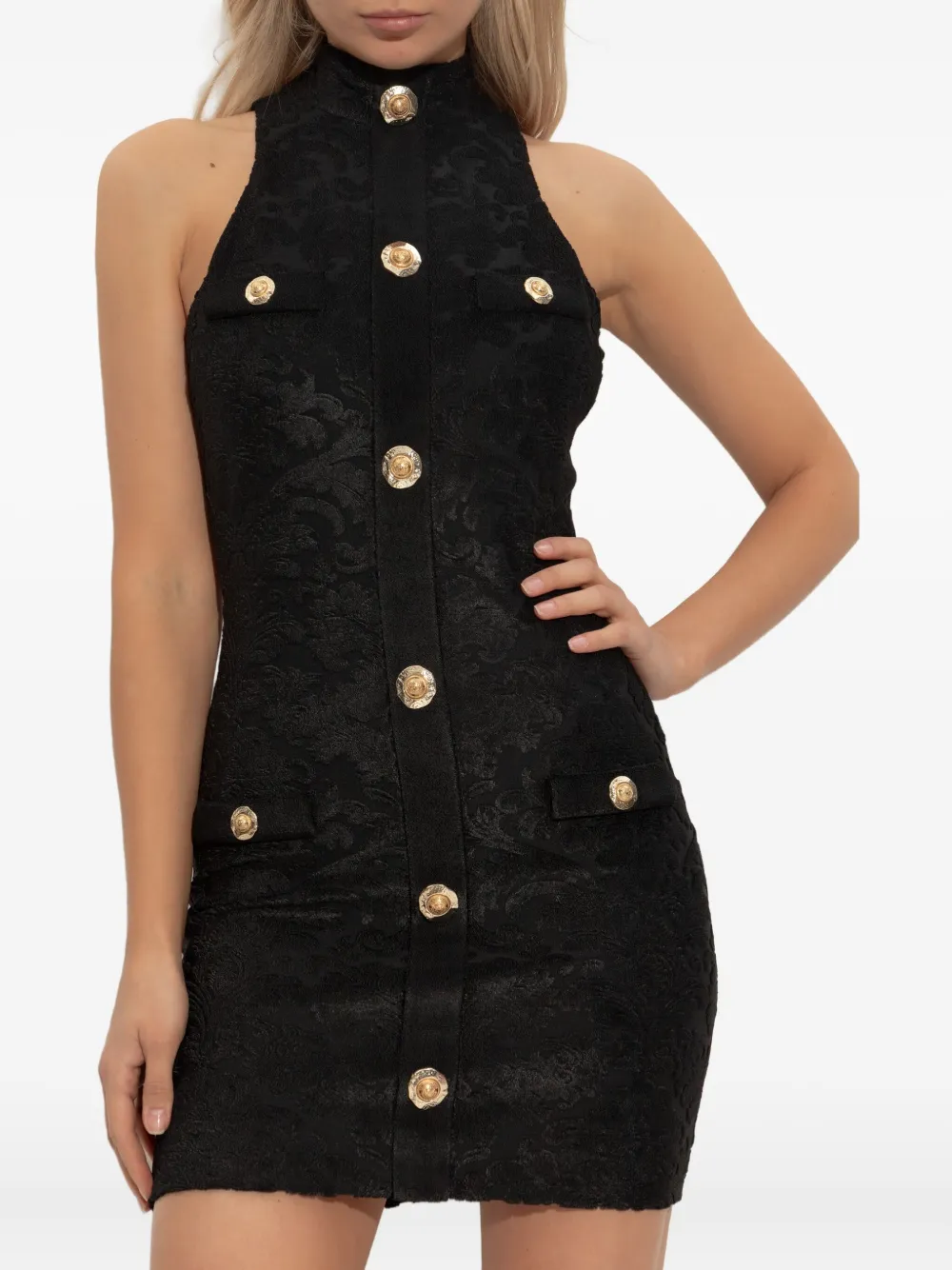 Balmain Baroque Bouclette mini dress Zwart