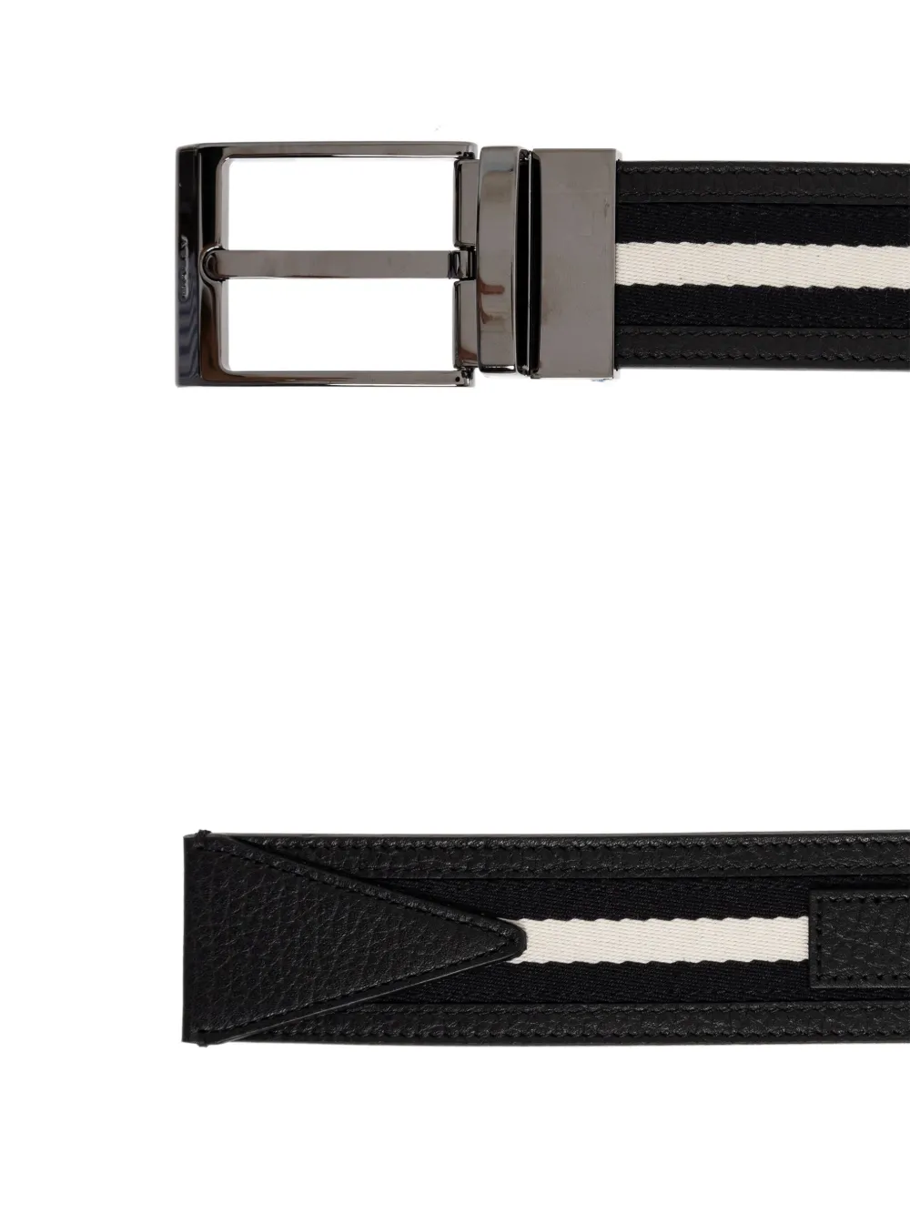 Bally Shiffie striped reversible belt Zwart