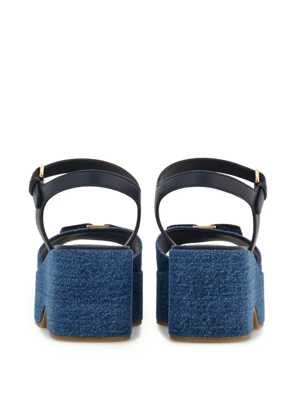 Ferragamo 70 mm sandalen met strikdetail en plateauzool Blauw