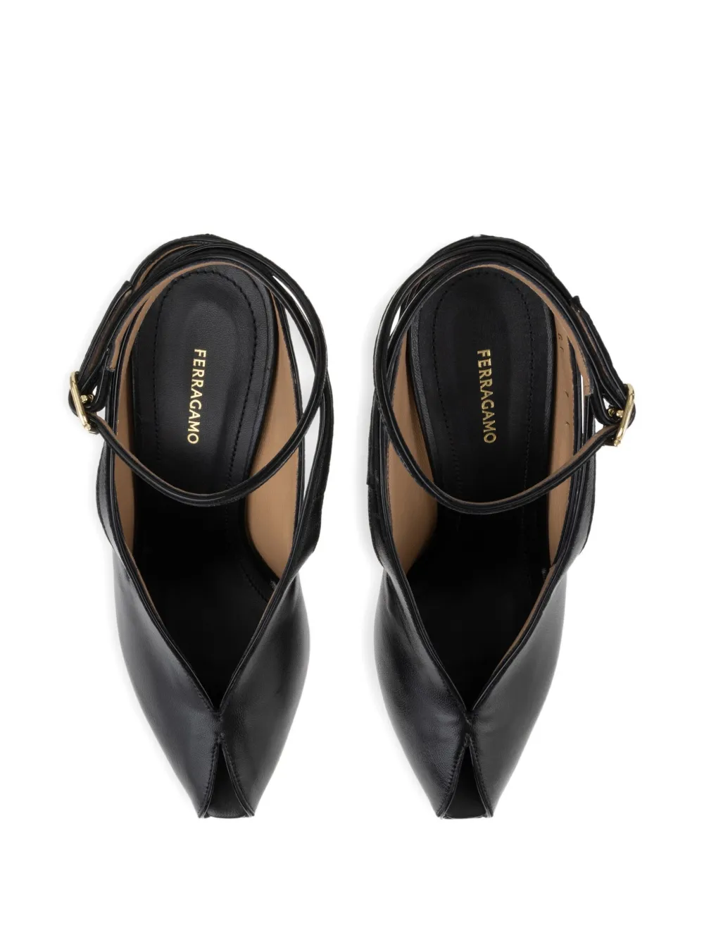 Ferragamo 90mm Leather Pumps In Black