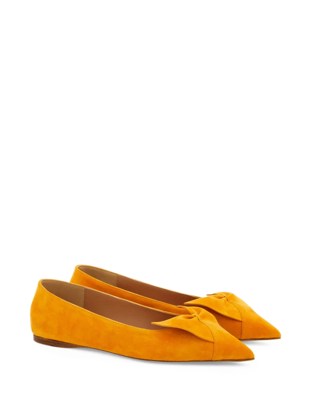 Ferragamo bow pointed ballet flats Geel