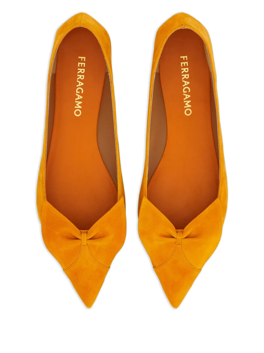 Ferragamo bow pointed ballet flats Geel