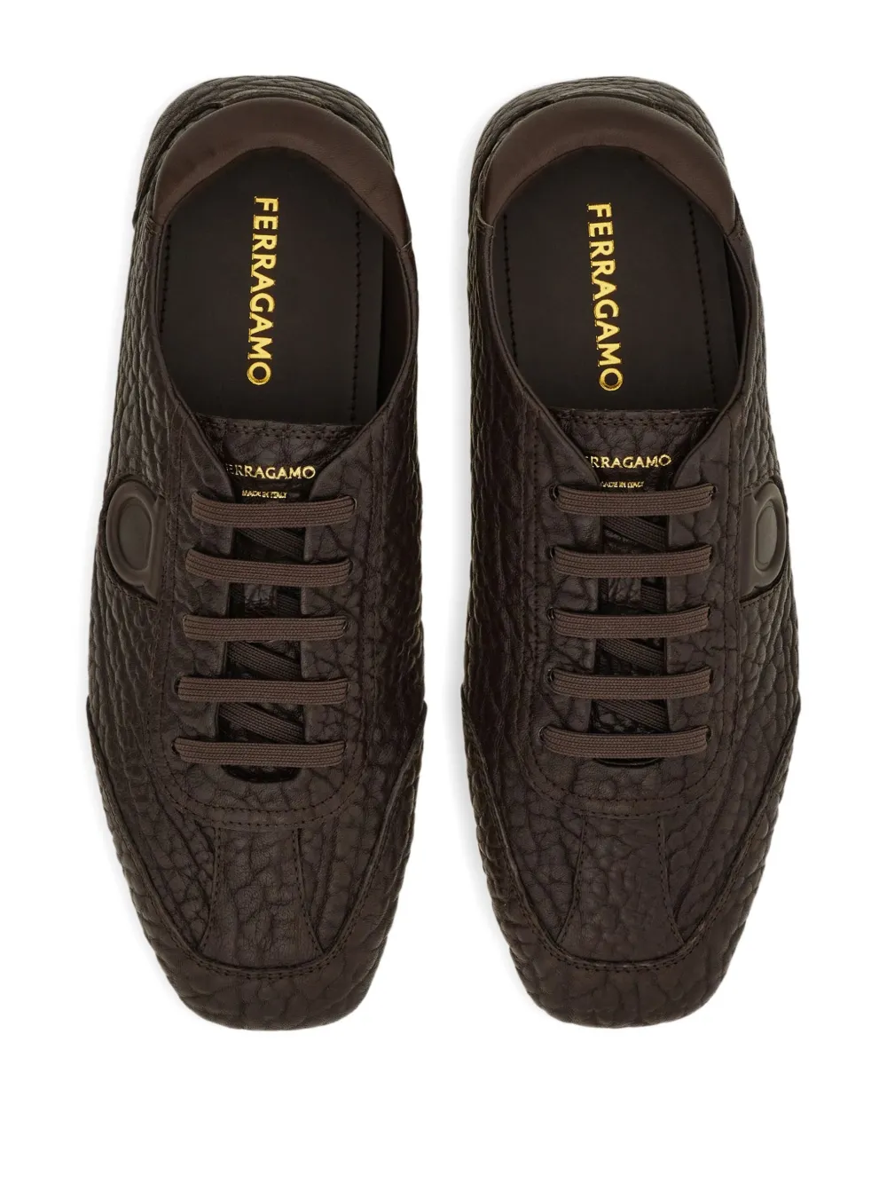 Ferragamo Gancio-detail Lace-up Loafers In Brown