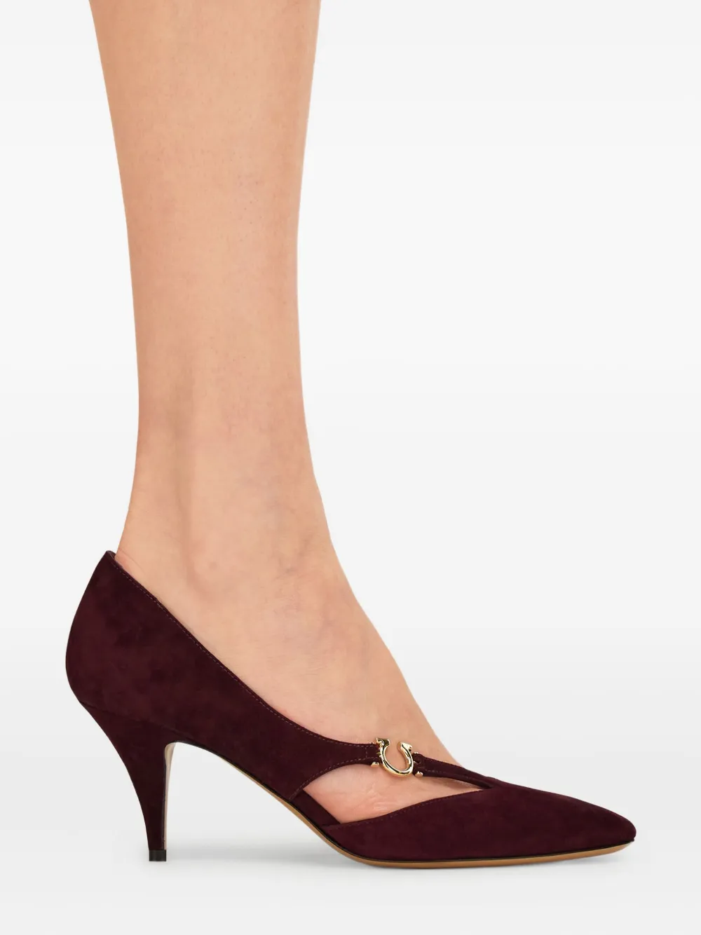 Ferragamo 70 mm pumps met uitgesneden details Rood