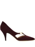 Ferragamo 70mm cut-out pumps - Red
